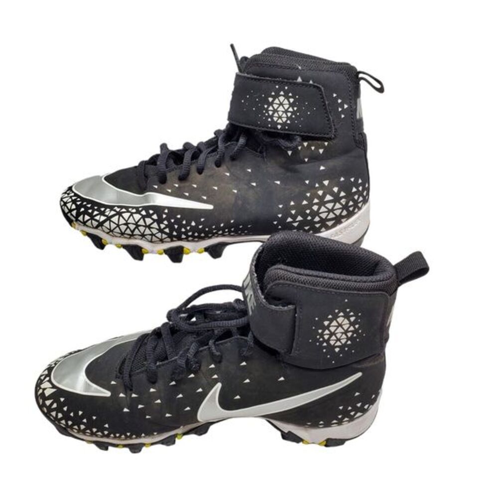 Nike Fast Flex Football Cleats US 4.5Y Black Silver Lace-Up Hook N Eye Closure - Picture 7 of 9